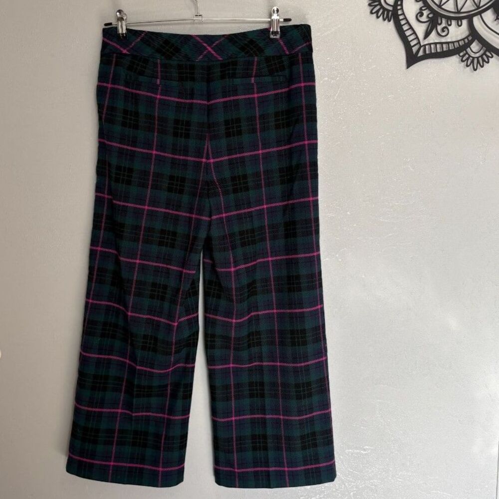 10P CHARTER CLUB Plaid Work Pants Petite Zip Side - Picture 2 of 6